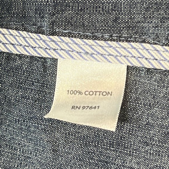 J JILL Womens 2X Denim Chambray 2 Button Blazer Pockets Light Blue Wash - Picture 8 of 8